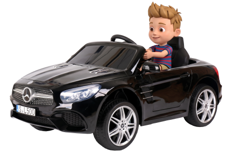Masinute electrice - Masinuta electrica Premier Mercedes SL500, 12V, roti cauciuc EVA, scaun piele ecologica, negru