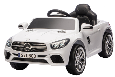 Masinuta electrica Premier Mercedes SL500, 12V, roti cauciuc EVA, scaun piele ecologica, alb [1]
