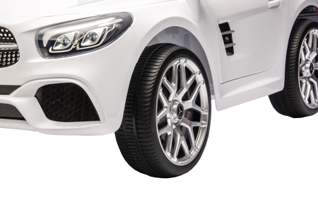 Masinuta electrica Premier Mercedes SL500, 12V, roti cauciuc EVA, scaun piele ecologica, alb [9]