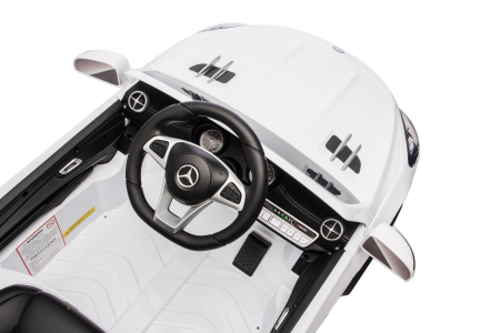 Masinuta electrica Premier Mercedes SL500, 12V, roti cauciuc EVA, scaun piele ecologica, alb [10]