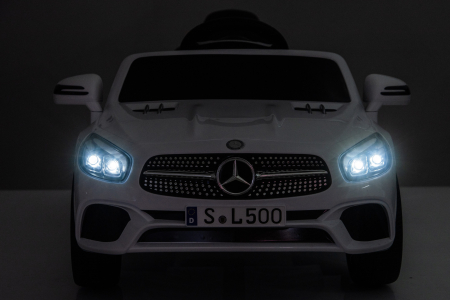 Masinuta electrica Premier Mercedes SL500, 12V, roti cauciuc EVA, scaun piele ecologica, alb [8]