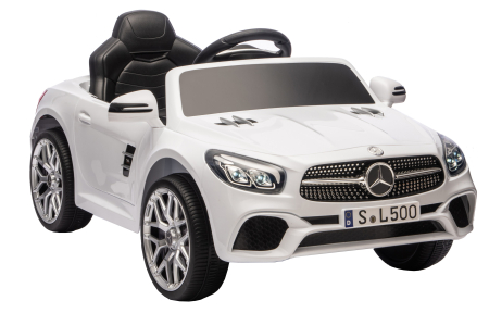 Masinuta electrica Premier Mercedes SL500, 12V, roti cauciuc EVA, scaun piele ecologica, alb [7]