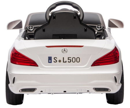 Masinuta electrica Premier Mercedes SL500, 12V, roti cauciuc EVA, scaun piele ecologica, alb [6]