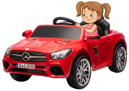 Masinute electrice - Masinuta electrica Premier Mercedes SL500, 12V, roti cauciuc EVA, scaun piele ecologica, rosu