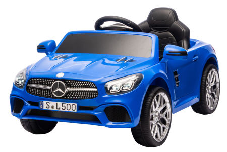 Masinuta electrica Premier Mercedes SL500, 12V, roti cauciuc EVA, scaun piele ecologica, albastru [2]