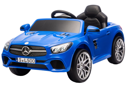 Masinuta electrica Premier Mercedes SL500, 12V, roti cauciuc EVA, scaun piele ecologica, albastru [4]