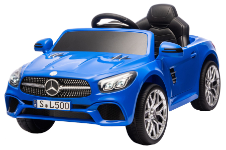 Masinuta electrica Premier Mercedes SL500, 12V, roti cauciuc EVA, scaun piele ecologica, albastru [3]