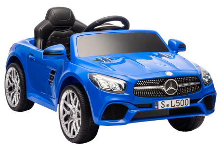 Masinuta electrica Premier Mercedes SL500, 12V, roti cauciuc EVA, scaun piele ecologica, albastru [8]