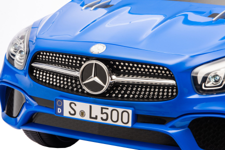 Masinuta electrica Premier Mercedes SL500, 12V, roti cauciuc EVA, scaun piele ecologica, albastru [10]