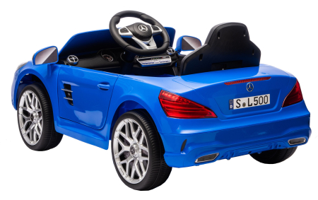 Masinuta electrica Premier Mercedes SL500, 12V, roti cauciuc EVA, scaun piele ecologica, albastru [6]