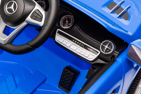Masinuta electrica Premier Mercedes SL500, 12V, roti cauciuc EVA, scaun piele ecologica, albastru [14]