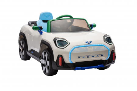 Masinuta electrica Premier Mini Concept Aceman, 12V, roti cauciuc EVA, scaun piele ecologica, alb [11]