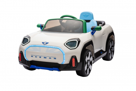 Masinuta electrica Premier Mini Concept Aceman, 12V, roti cauciuc EVA, scaun piele ecologica, alb [3]