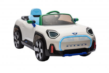 Masinuta electrica Premier Mini Concept Aceman, 12V, roti cauciuc EVA, scaun piele ecologica, alb [10]