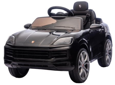 Masinute electrice - Masinuta electrica Premier Porsche Cayenne E-Hybrid Coupe, 12V, scaun piele ecologica, negru