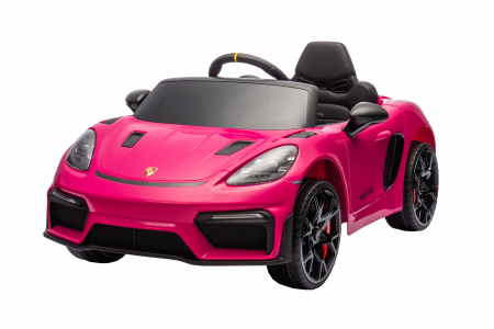 Masinuta electrica Premier Porsche Spyder 718 RS , 12V, roti cauciuc EVA, scaun piele ecologica, roz [4]