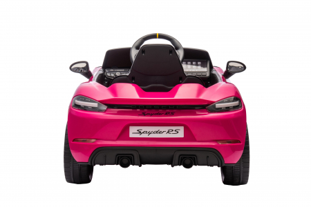 Masinuta electrica Premier Porsche Spyder 718 RS , 12V, roti cauciuc EVA, scaun piele ecologica, roz [7]