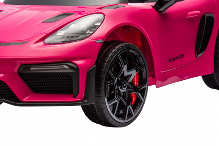 Masinuta electrica Premier Porsche Spyder 718 RS , 12V, roti cauciuc EVA, scaun piele ecologica, roz [18]