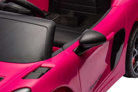 Masinuta electrica Premier Porsche Spyder 718 RS , 12V, roti cauciuc EVA, scaun piele ecologica, roz [28]