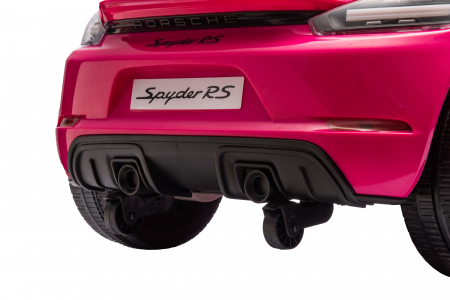 Masinuta electrica Premier Porsche Spyder 718 RS , 12V, roti cauciuc EVA, scaun piele ecologica, roz [27]