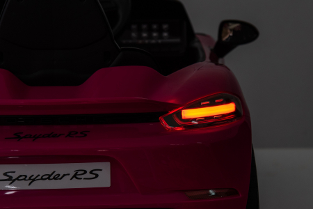 Masinuta electrica Premier Porsche Spyder 718 RS , 12V, roti cauciuc EVA, scaun piele ecologica, roz [32]