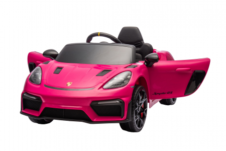 Masinuta electrica Premier Porsche Spyder 718 RS , 12V, roti cauciuc EVA, scaun piele ecologica, roz [12]