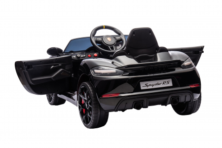 Masinuta electrica Premier Porsche Spyder 718 RS , 12V, roti cauciuc EVA, scaun piele ecologica, negru [12]