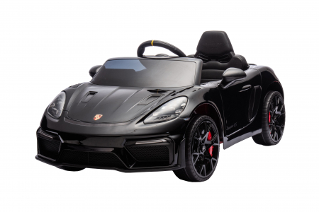Masinuta electrica Premier Porsche Spyder 718 RS , 12V, roti cauciuc EVA, scaun piele ecologica, negru [1]