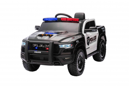 Masinuta electrica Premier RAM 1500 RHO Politie, 12V, roti cauciuc EVA, scaun piele ecologica, negru [2]