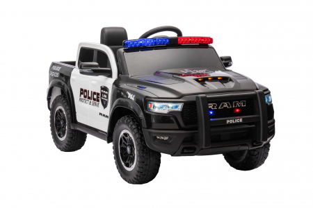 Masinuta electrica Premier RAM 1500 RHO Politie, 12V, roti cauciuc EVA, scaun piele ecologica, negru [6]