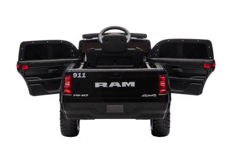 Masinuta electrica Premier RAM 1500 RHO Politie, 12V, roti cauciuc EVA, scaun piele ecologica, negru [10]