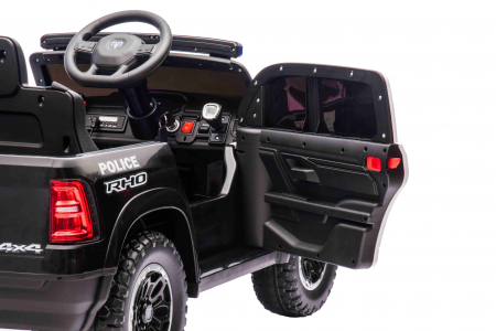 Masinuta electrica Premier RAM 1500 RHO Politie, 12V, roti cauciuc EVA, scaun piele ecologica, negru [11]