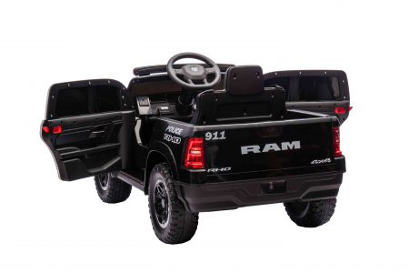 Masinuta electrica Premier RAM 1500 RHO Politie, 12V, roti cauciuc EVA, scaun piele ecologica, negru [9]