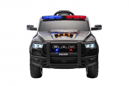 Masinuta electrica Premier RAM 1500 RHO Politie, 12V, roti cauciuc EVA, scaun piele ecologica, negru [1]