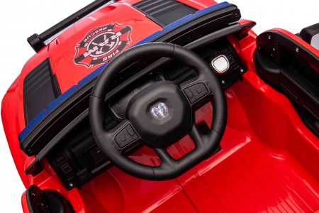 Masinuta electrica Premier RAM 1500 RHO Pompieri, 12V, roti cauciuc EVA, scaun piele ecologica, rosu [30]