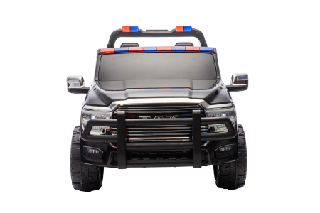 Masinuta electrica Premier RAM 3500 Politie, 12V, 2 copii, roti cauciuc EVA, scaun piele ecologica, negru [1]