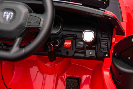 Masinuta electrica Premier RAM 1500 RHO Pompieri, 12V, roti cauciuc EVA, scaun piele ecologica, rosu [21]