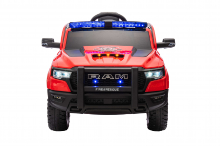 Masinuta electrica Premier RAM 1500 RHO Pompieri, 12V, roti cauciuc EVA, scaun piele ecologica, rosu [2]