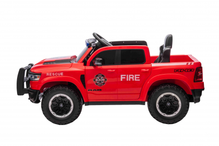 Masinuta electrica Premier RAM 1500 RHO Pompieri, 12V, roti cauciuc EVA, scaun piele ecologica, rosu [14]