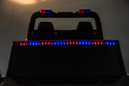 Masinuta electrica Premier RAM 3500 Politie, 12V, 2 copii, roti cauciuc EVA, scaun piele ecologica, negru [25]