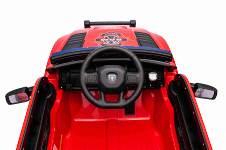 Masinuta electrica Premier RAM 1500 RHO Pompieri, 12V, roti cauciuc EVA, scaun piele ecologica, rosu [28]