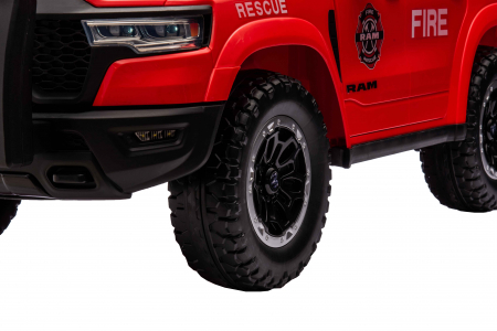 Masinuta electrica Premier RAM 1500 RHO Pompieri, 12V, roti cauciuc EVA, scaun piele ecologica, rosu [18]
