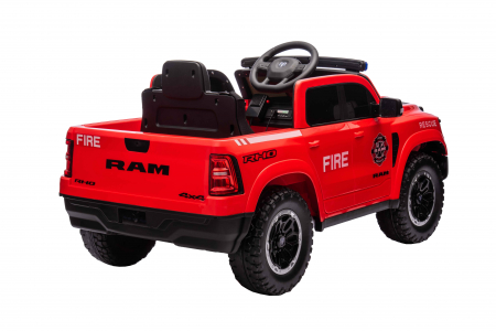 Masinuta electrica Premier RAM 1500 RHO Pompieri, 12V, roti cauciuc EVA, scaun piele ecologica, rosu [17]