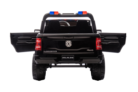 Masinuta electrica Premier RAM 3500 Politie, 12V, 2 copii, roti cauciuc EVA, scaun piele ecologica, negru [13]