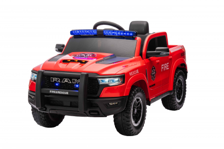 Masinuta electrica Premier RAM 1500 RHO Pompieri, 12V, roti cauciuc EVA, scaun piele ecologica, rosu [4]