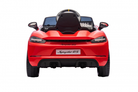 Masinuta electrica Premier Porsche Spyder 718 RS , 12V, roti cauciuc EVA, scaun piele ecologica, rosu [7]