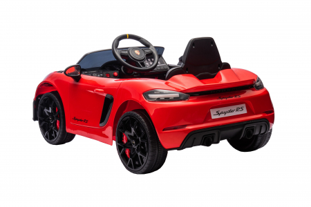 Masinuta electrica Premier Porsche Spyder 718 RS , 12V, roti cauciuc EVA, scaun piele ecologica, rosu [6]