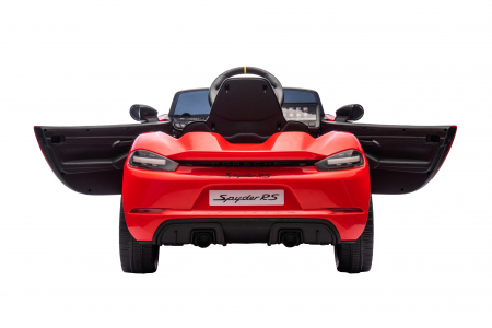 Masinuta electrica Premier Porsche Spyder 718 RS , 12V, roti cauciuc EVA, scaun piele ecologica, rosu [12]