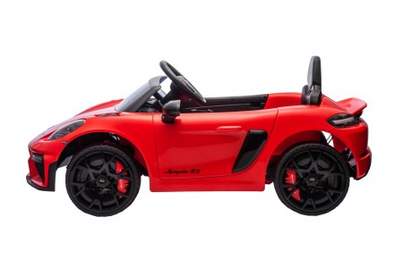 Masinuta electrica Premier Porsche Spyder 718 RS , 12V, roti cauciuc EVA, scaun piele ecologica, rosu [5]