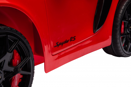 Masinuta electrica Premier Porsche Spyder 718 RS , 12V, roti cauciuc EVA, scaun piele ecologica, rosu [32]